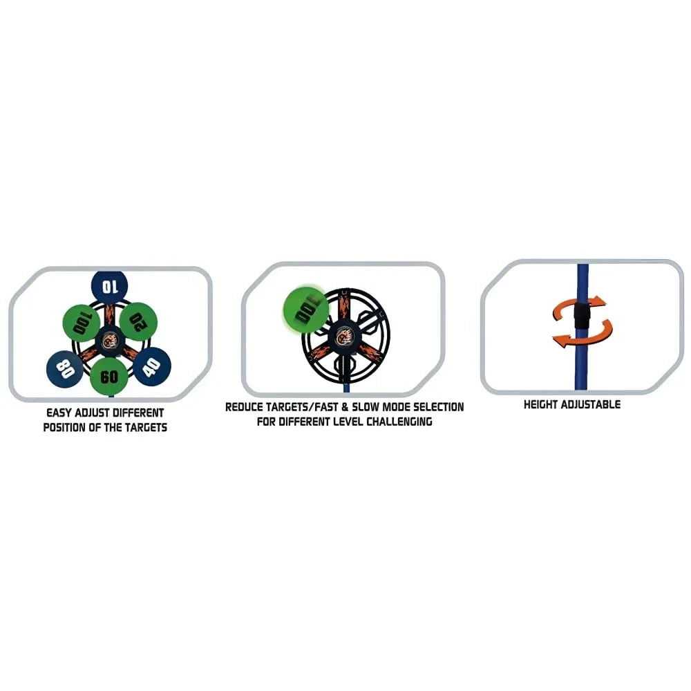 Innov8 Spin Target Archery Set, Indoor & Outdoor Shooting Game with Spinning Target, Ages 5+, Green - Jaiman Toys