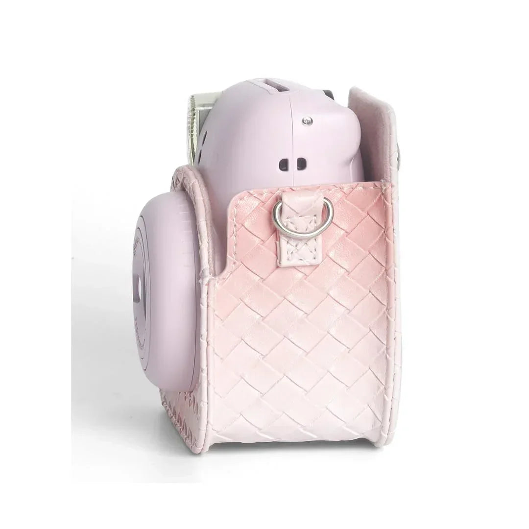 Fujifilms Instax Mini 12 Instant Camera PU Leather Case! Rain Proof Soft Camera Protective Case with Shoulder Strap - Blossom Pink - Jaiman Toys