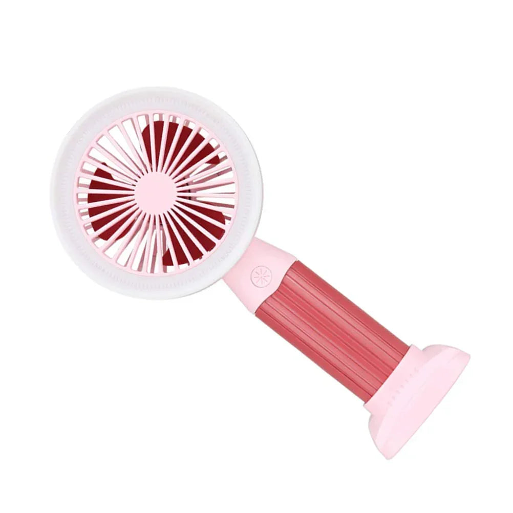 Fashion Lighting Fan Desktop Fan Mini Handheld Small Fan for Home, School USB Rechargeable & Portable Fan (Pink) - Jaiman Toys