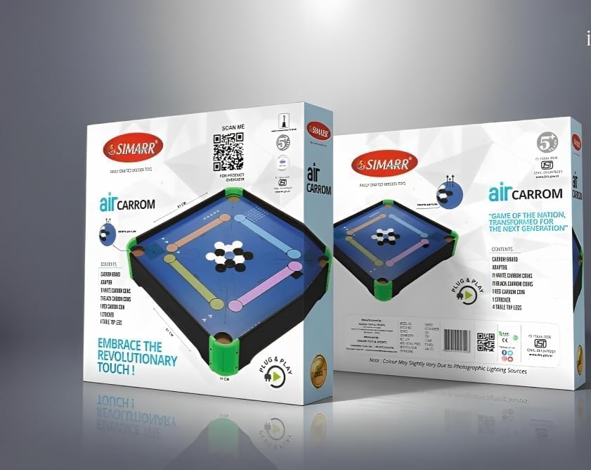Simarr Air Carrom Table Game – Electric Air Powered Carrom Board with Coins & Striker | Indoor Family Game