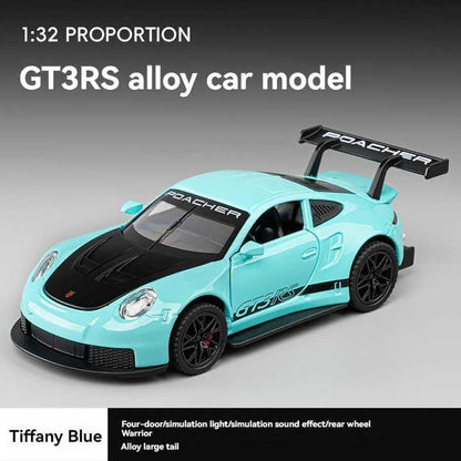 JOY JUNCTION Porsche 911 RSR 1:32 Scale Alloy Metal Pullback Die-Cast Car – Red Model with Lights, Music & Openable Doors - Jaiman Toys