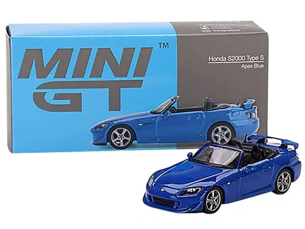 MINIGT Honda S2000 (AP2) Type S Convertible RHD (Right Hand Drive) Apex Blue -1/64 Diecast Model Car MGT00376 - Jaiman Toys