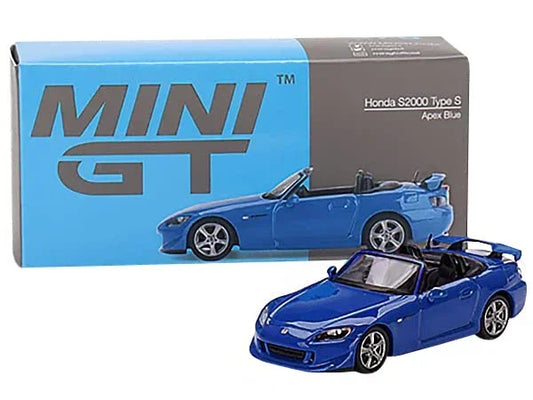 MINIGT Honda S2000 (AP2) Type S Convertible RHD (Right Hand Drive) Apex Blue -1/64 Diecast Model Car MGT00376 - Jaiman Toys