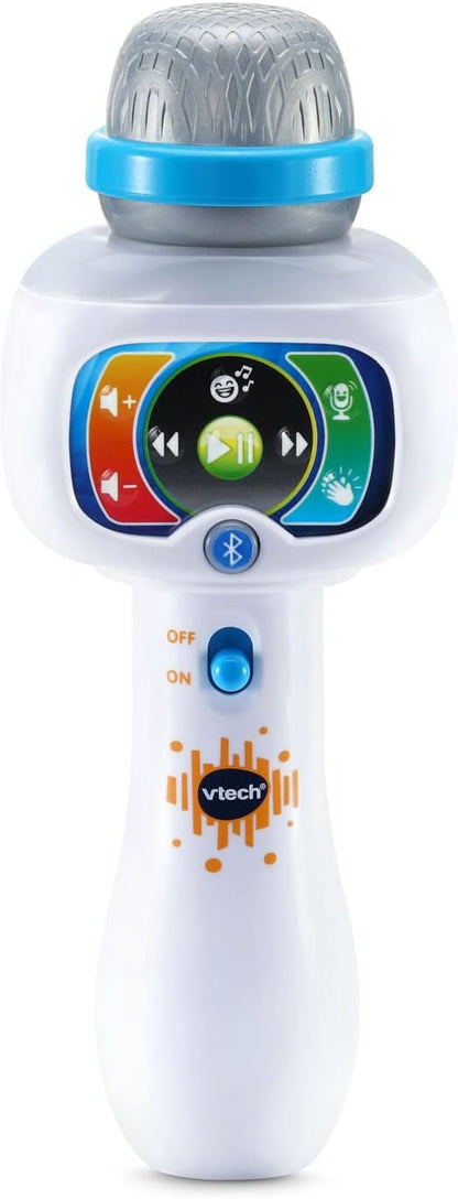 VTech Sing It Out Karaoke Microphone | Bluetooth Wireless Kids Karaoke Mic with Voice Effects, Lights, Music & Recording Function | White