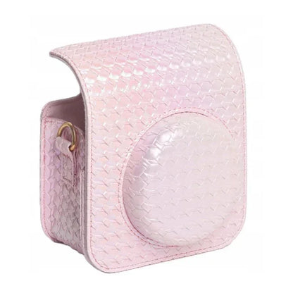 Iridescent PU Leather Case & Photo Album Set for Fujifilm Instax Mini 12 – Includes Carrying Case & 64 Sheets Photo Album (Blossom Pink) - Jaiman Toys