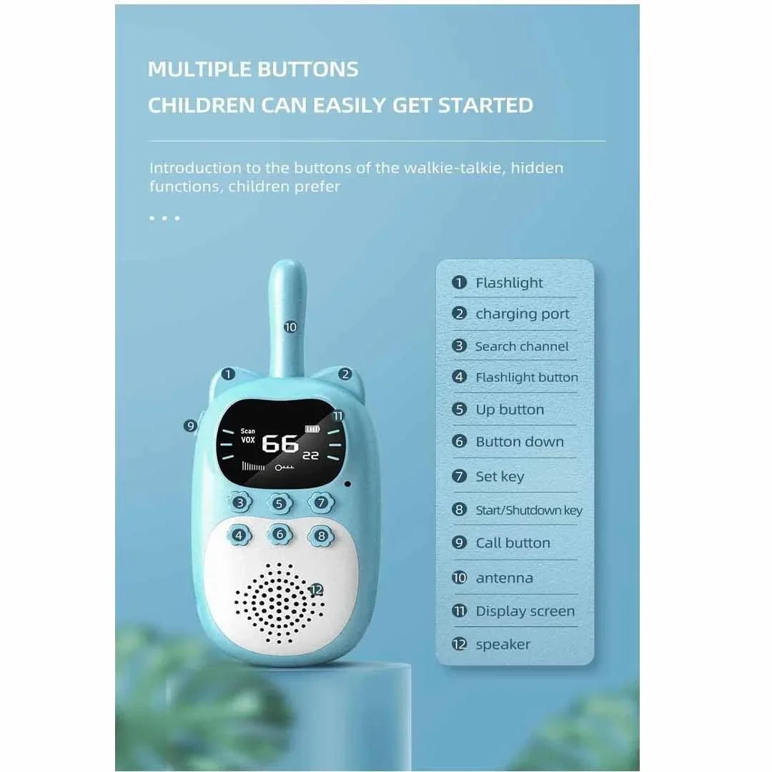 Walkie Talkies for Kids Rechargeable with Flashlight, Handheld Walki Talkies with Wearable Lanyard &amp; Back Clip for Outdoor Camping Games,Toys Gifts for... - Jaiman Toys