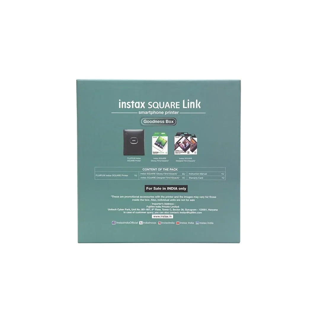 Fujifilm Instax Square Link Goodness Box - 100 Shots of Pure Creativity - (60 Wide + 40 Designer) - Jaiman Toys