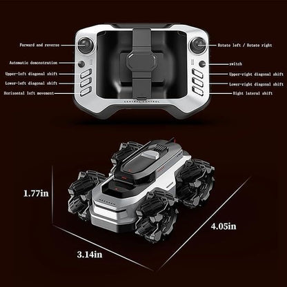 4WD Amphibious Remote Control Stunt Car – 2.4GHz Mini RC Car with 360° Spin, All-Terrain & Water Driving, Dual Tire System for Kids