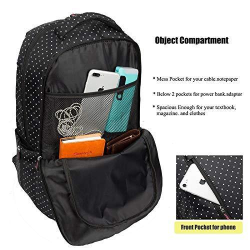 DTBG Laptop Backpack 15.6" Water Resistant (Black with Pink Dots) - Jaiman Toys