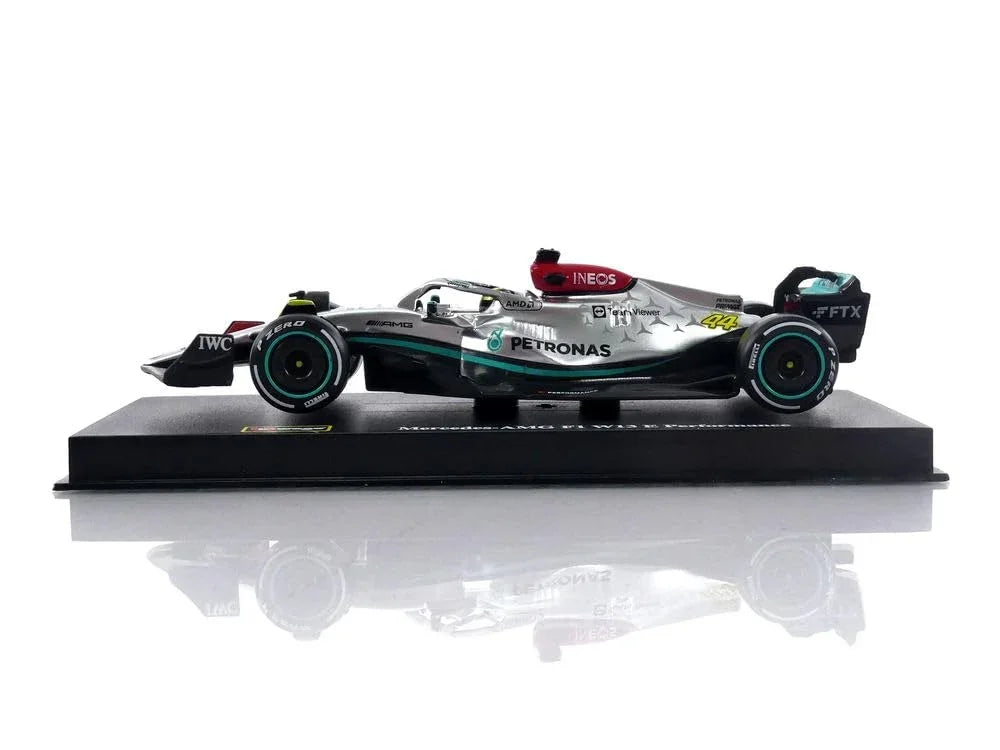 Bburago 1:43 Mercedes W13 #63 George Russell 2022 – Diecast F1 Model (Silver) - Jaiman Toys