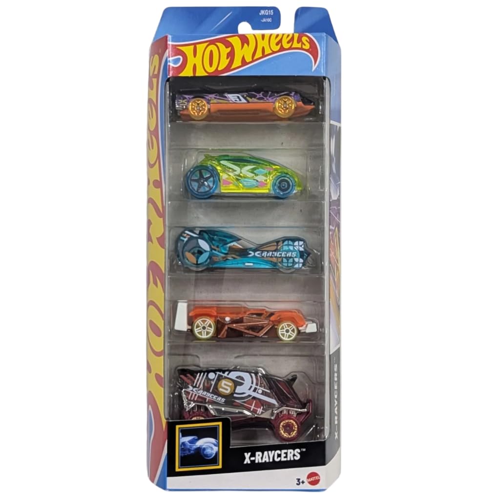 Hot Wheels X-Racers 5-Pack Die-Cast Cars | 1:64 Scale Futuristic Racing Vehicle Collection