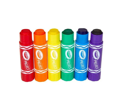 Set of six Crayola Project Quick-Dry Paint Sticks in assorted vibrant colors