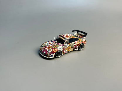 Flame 1:64 Porsche RWB 993/964 Luminous Sunflower Die-Cast Model Car | Premium Rauh-Welt Collectible