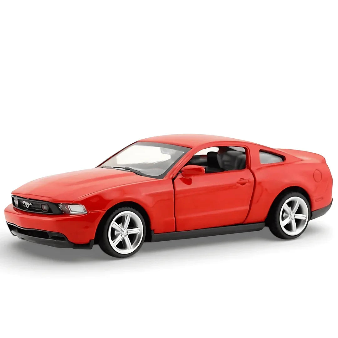 MSZ 1:43 Ford Mustang GT Die-Cast Model Car – RED | Pull Back, Openable Doors (67310)