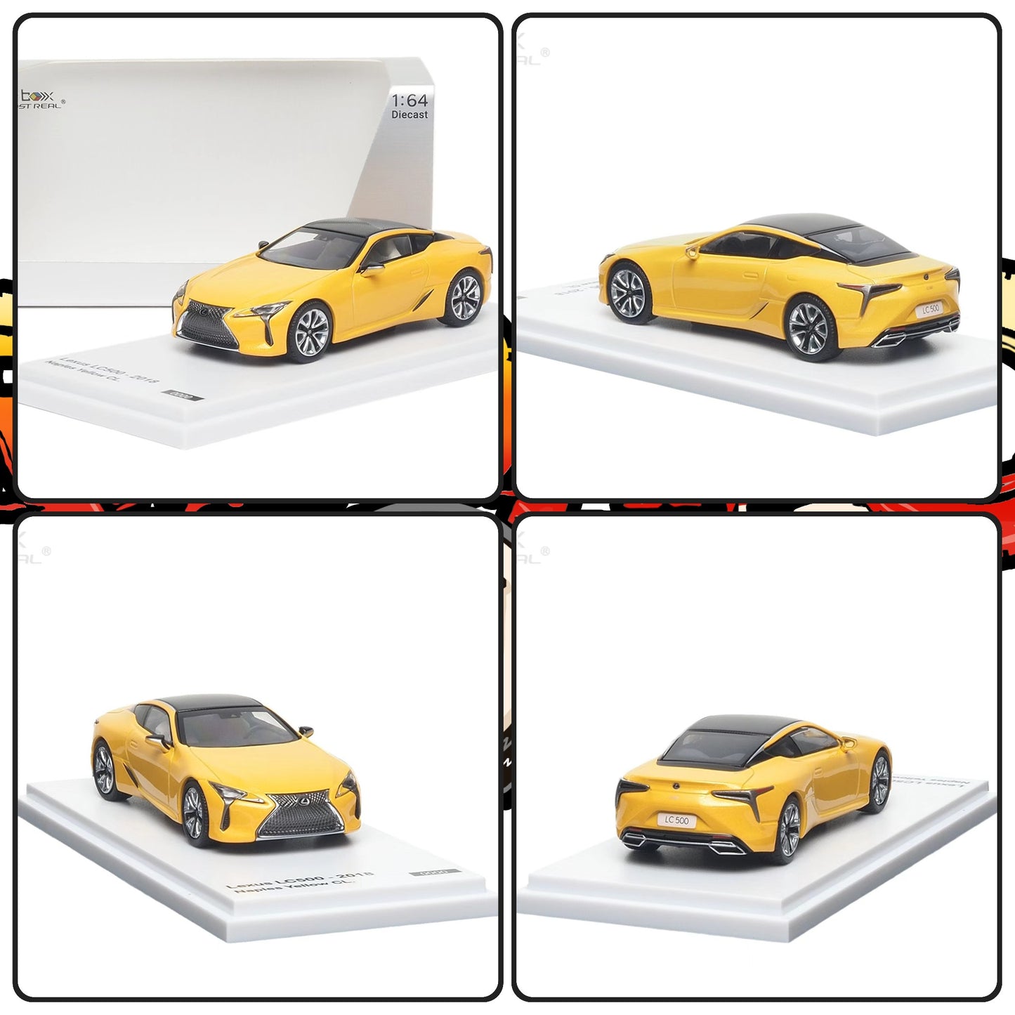 AR Box 1:64 Lexus LC500 2018 Die-Cast Model Car | Premium Luxury Coupe Collectible with Display Base | 2 Variants