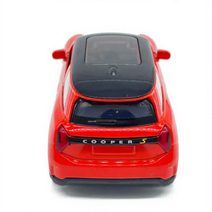 MSZ 1:34 Mini Cooper Die-Cast Model Car – Red| Pull Back, Openable Doors (67745)