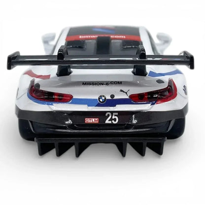 RMZ Hobby 1:32 BMW M8 GTE Die-Cast Model Car – White |Pull Back, Openable Doors, Light & Sound (664996)