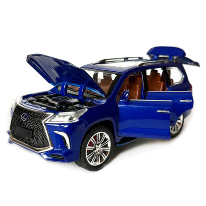 Joy Junction 1:24 Lexus LX570 Die-Cast SUV Model with Sound & Light – Pull Back Metal Luxury SUV Toy (Blue)