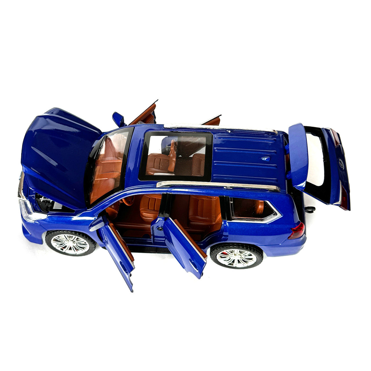 Joy Junction 1:24 Lexus LX570 Die-Cast SUV Model with Sound & Light – Pull Back Metal Luxury SUV Toy (Blue)