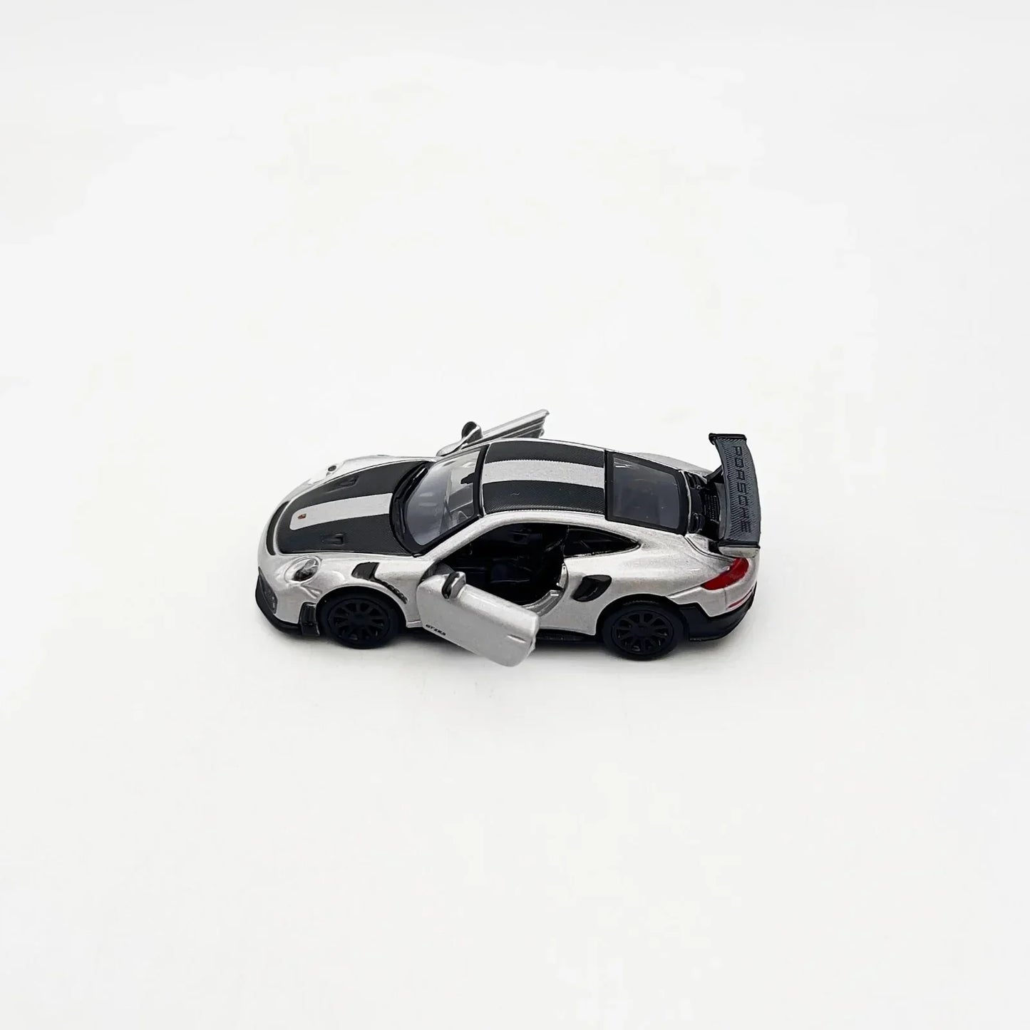 Porsche 911 GT2 RS – Silver Metallic w/ Carbon Stripes | Speed Icons Series 1:64 Diecast Model - Jaiman Toys