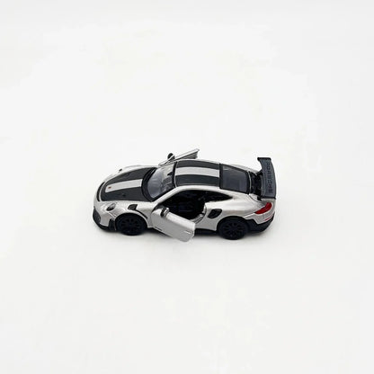 Porsche 911 GT2 RS – Silver Metallic w/ Carbon Stripes | Speed Icons Series 1:64 Diecast Model - Jaiman Toys