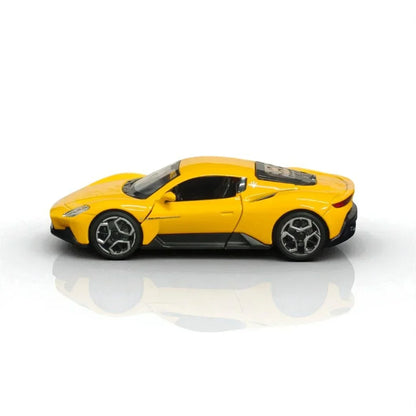 RMZ Hobby 1:32 Maserati MC20 Die-Cast Model Car – Yellow with Openable Doors, Pull-Back Action, Light & Sound (664982) - Jaiman Toys