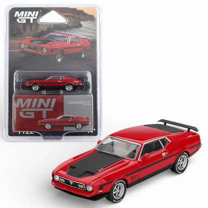 Mini GT 1:64 Scale Ford Mustang Mach 1 1971 Race Red Die-Cast Model Car | Classic Muscle Car | Collector Edition