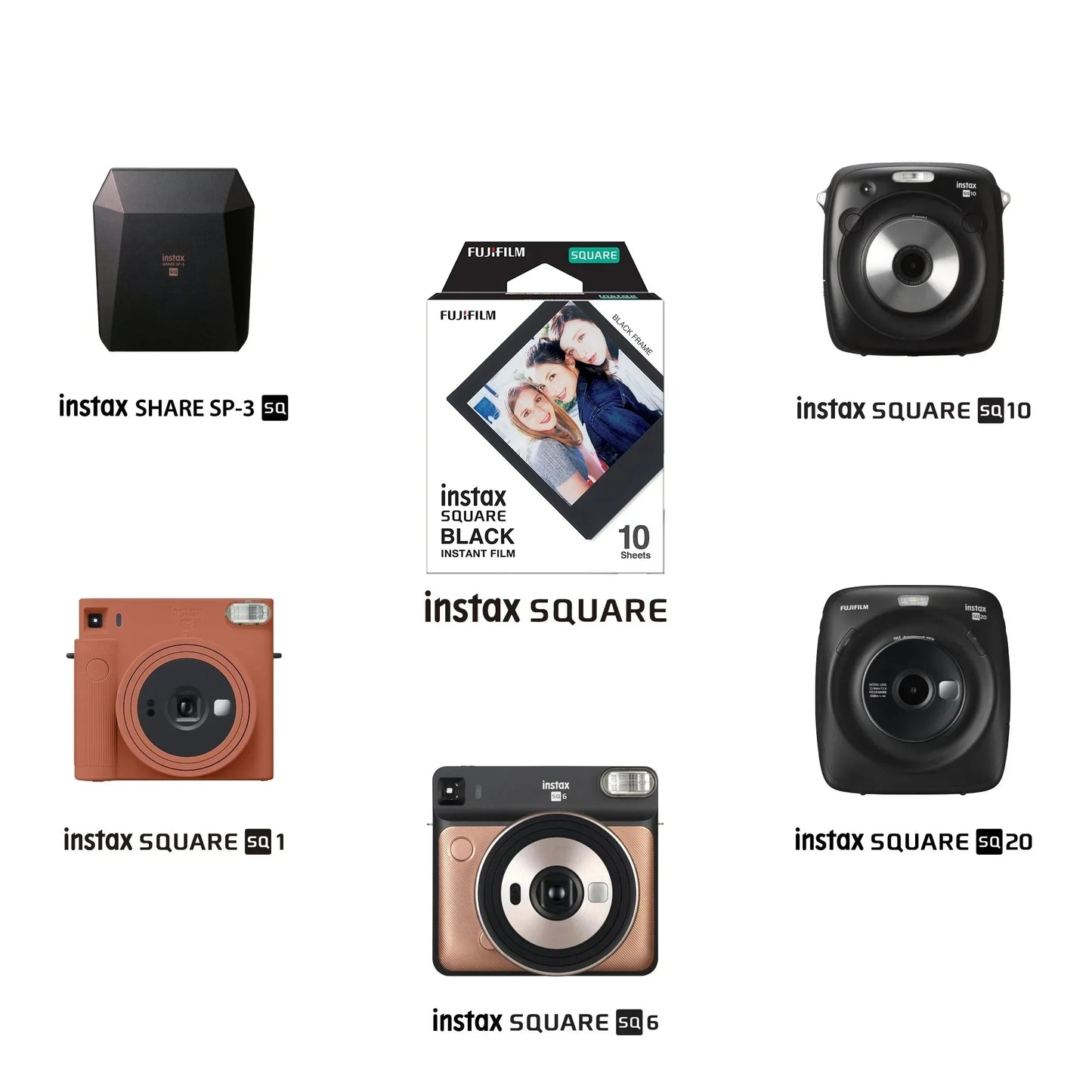 Instax Square Black Frame- 10 Films