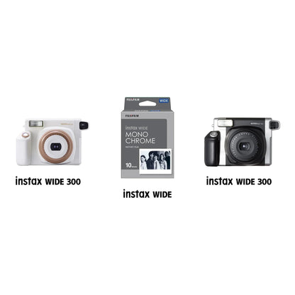 Instax Wide Film Monochrome - 1 Pack ( 10 Sheets) For Wide Series Camera