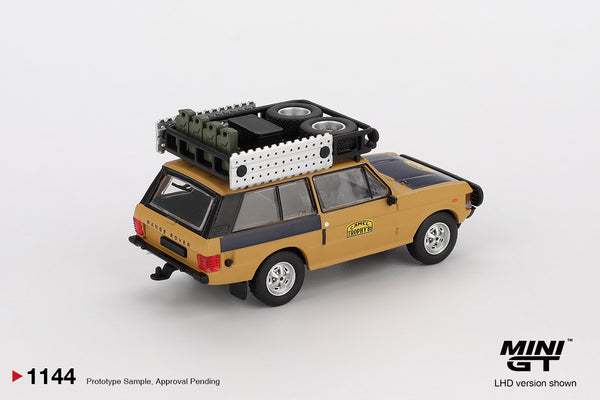 Mini GT 1:64 Blister Pack Range Rover 1981 Camel Trophy Sumatra Winner C. Swoboda & K. Mentel LHD Diecast Model Car (#1144)