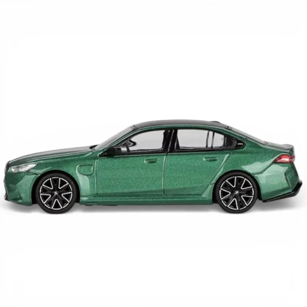 MINI GT 1:64 BMW M5 Isle of Man Green Metallic Diecast Model Car (Blister Pack)