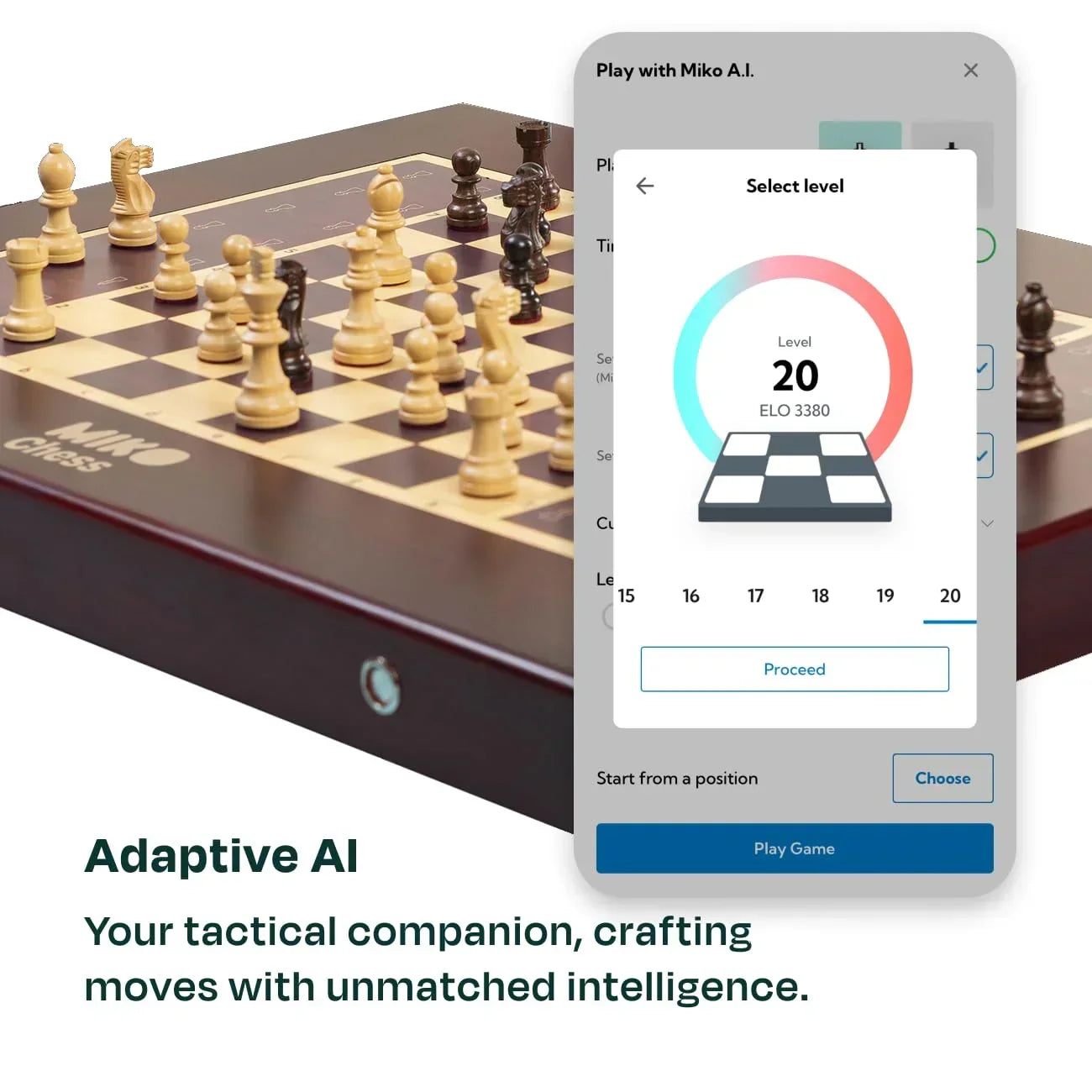 Miko Chess Grand: The World's Smartest AI-Powered Electronic Chess Board | Fully Automated Magnetic Wooden Set with Self-Moving Pieces for All Skill Levels - Jaiman Toys