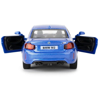 RMZ City BMW M2 1:36 Die-Cast Car Model | Pull Back & Go | Openable Doors | Blue & White Variants