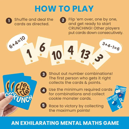 Binca Card Game - Fletter Crunch, Mental Math Game for Kids, Fast-paced Fun for Family Game Night, Addition & Subtraction, Gifts for Kids Ages 8, 9, 10, 11 Years, 2-4 Players - Jaiman Toys