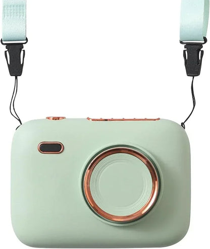 Mini Haletr Fan - Portable Hands-Free Personal Fan USB Rechargeable Camera Shape Fan (Light Green) - Jaiman Toys