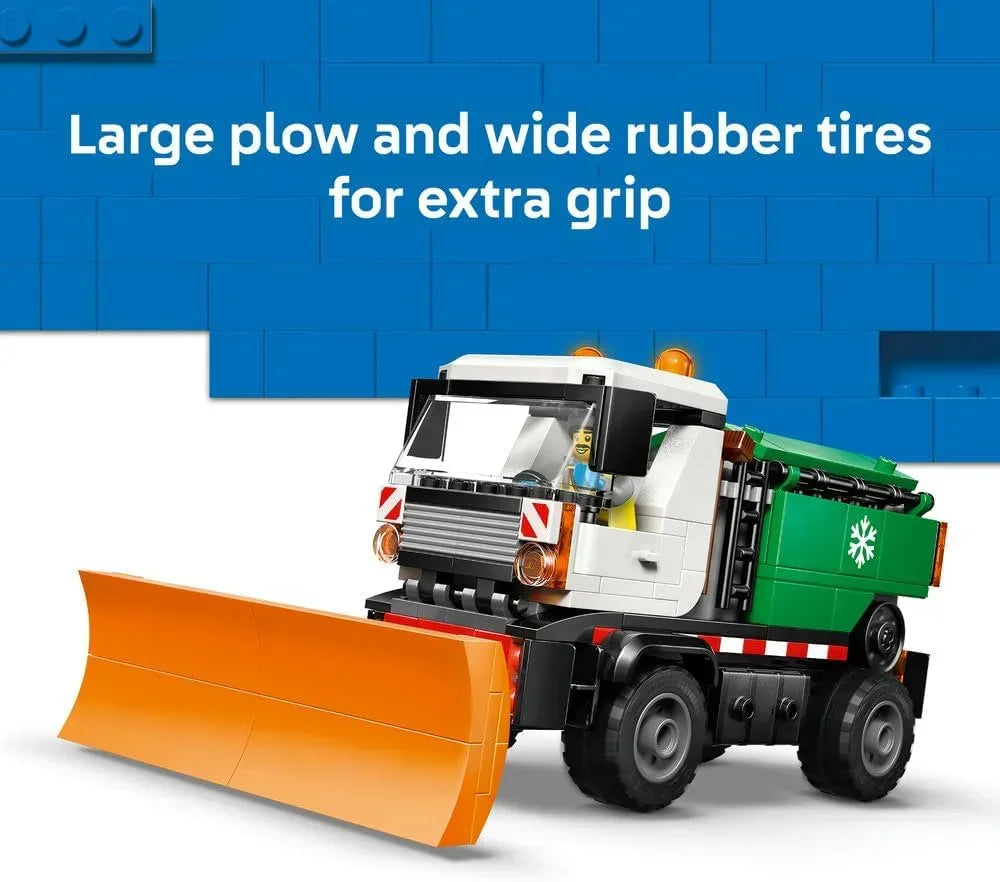 LEGO City 60490 Snowplough Truck Toy - Model Kit w/a Minifigure, Tools & Gritter Function - Birthday Gift Idea for 6+ Year Old Boys & Engineering Fans