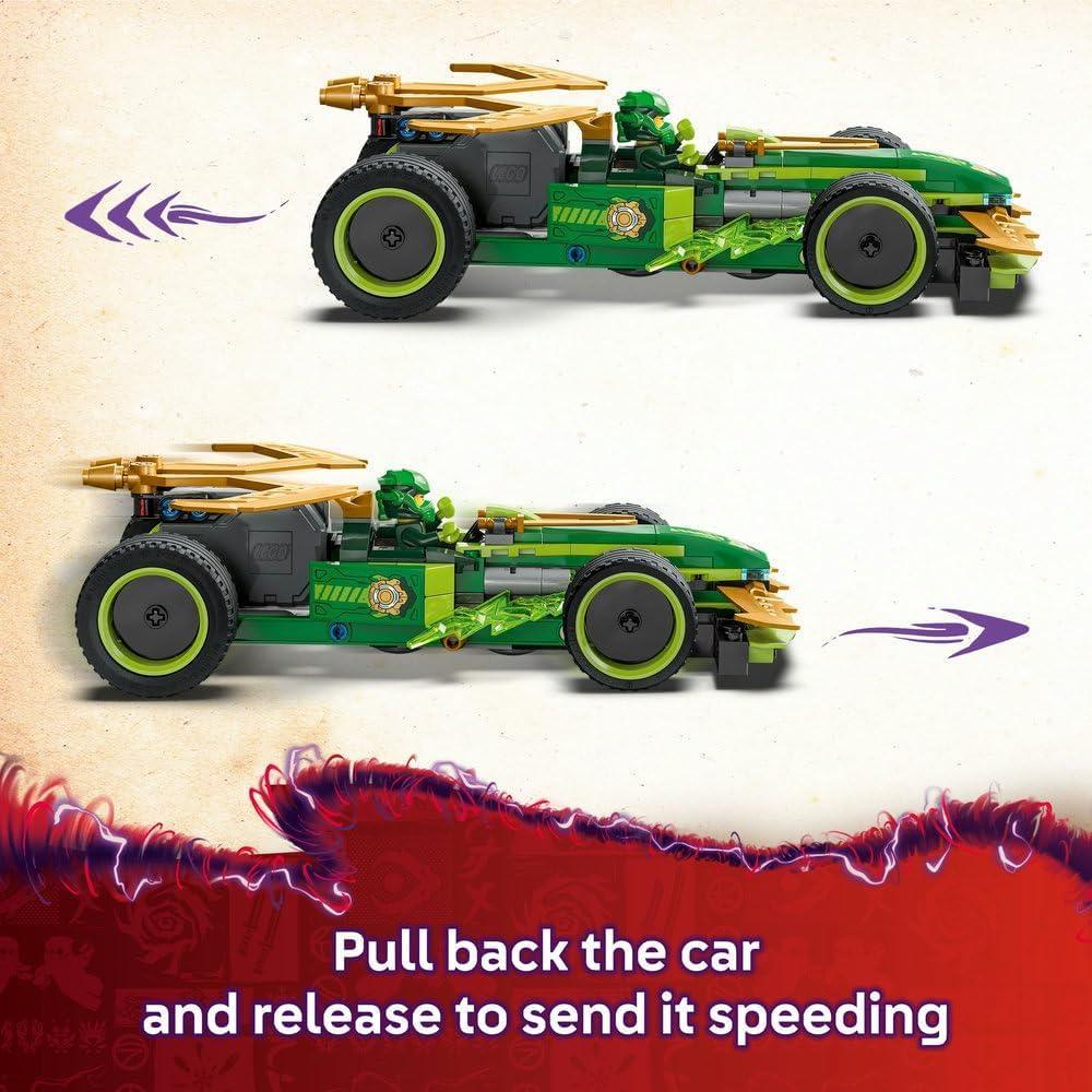 LEGO NINJAGO 71828 Lloyd’s Pull-Back Race Car Toy with 2 Minifigures for Imaginative Play - Dragons Rising Ninja Set - Gift for 7 Plus year Old Boys & Girls