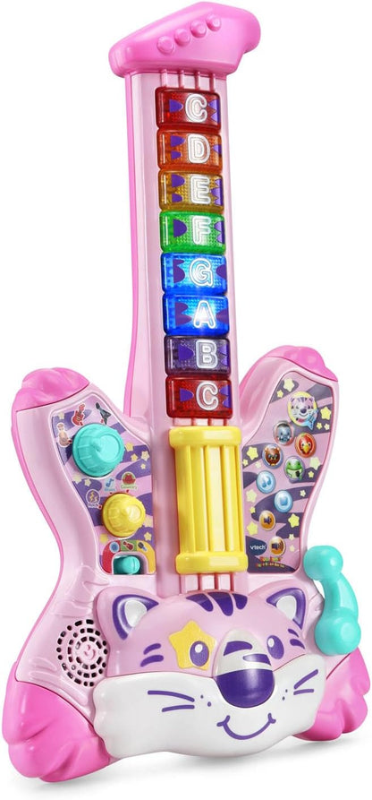 VTech Zoo Jamz Tiger Rock Guitar, Pink | Interactive Musical Learning Guitar with Lights, Songs, Animal Sounds & Educational Toy for Toddlers