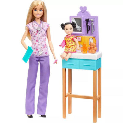 Barbie Pediatrician Doll and Doctor Playset with Accessories, Purple Scrubs for 3 Years & Above (Purple) - Jaiman Toys