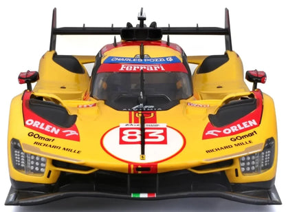 Bburago 1:24 Scale Die-Cast Model – Ferrari 499P LMH #83 WEC Qatar 2024 (Yellow Livery) - Jaiman Toys