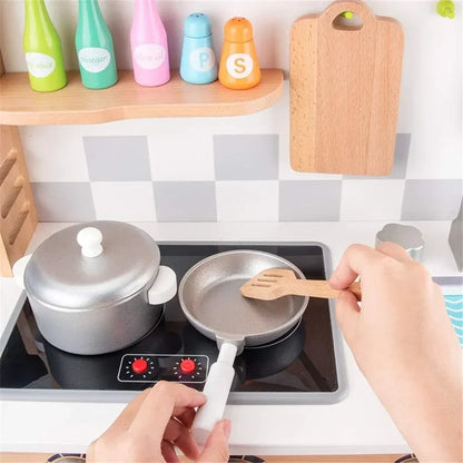 Kids Educational Wooden Kitchen & Food Play Set – Pretend Cooking Role Play Toy