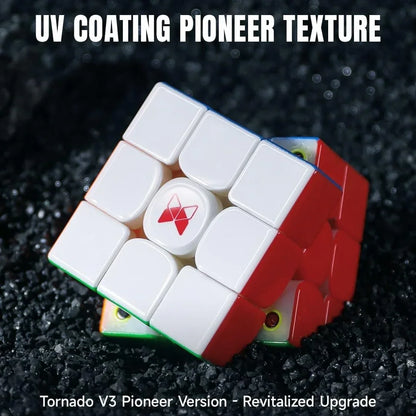 QY X Man Tornado V3 M UV Coated (Pioneer with MagLev), 2023 New 3x3 Magnetic Speed Cube, QY Tornado V3 Pioneer UV, 3x3x3 Smooth and Fast Speed.