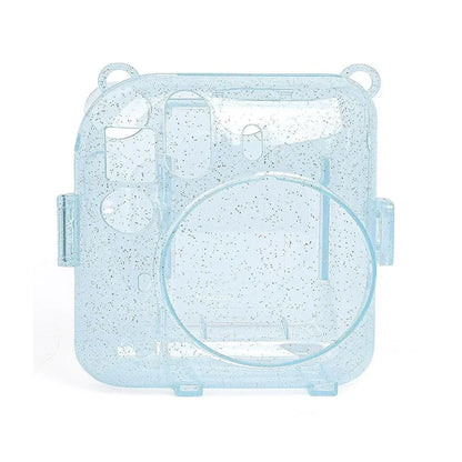 Fujifilm Instax Clear Storage Case for Instax Mini 12 Camera Case Transparent with Shoulder Strap and Camera Sticker with Photo Pocket for Store 10 Photos- Pastel Blue - Jaiman Toys