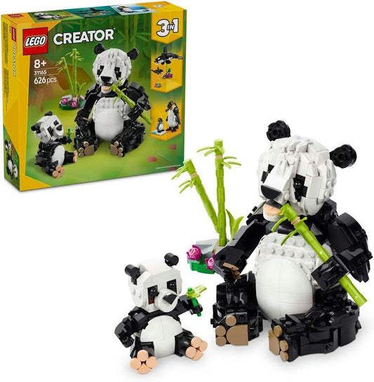 LEGO Creator 3in1 Wild Animals: Panda Family Toy - Transforms into Penguin Figures or Orca Whale Toys - Building Set for Nature-Loving 8+ Year Old Girls & Boys - Creative Birthday Gift - 31165 - Jaiman Toys