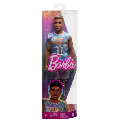 Barbie® Ken® Fashionistas™ Doll #212 with Prosthetic Leg, Wearing Los Angeles Jersey and Purple Shorts with Sneakers - Jaiman Toys