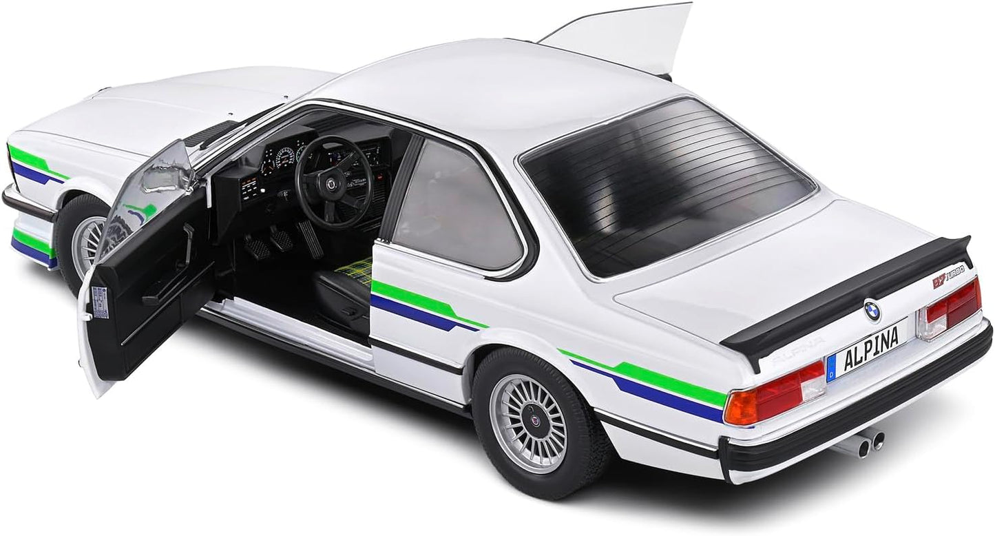 Solido 1:18 BMW Alpina B7 Turbo (E24) Coupe Die-Cast Model Car – White Collector Scale Classic Performance Car