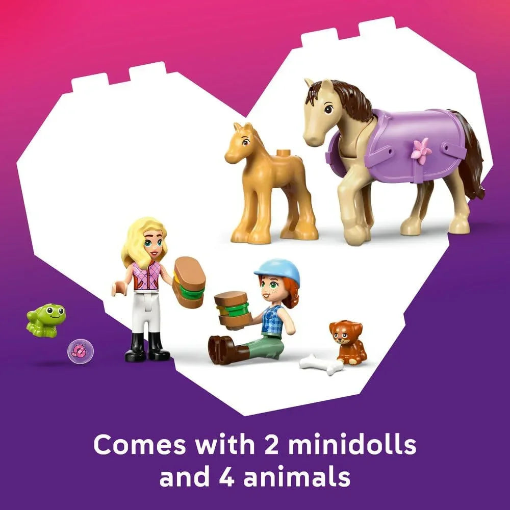 LEGO Friends 42695 Horse & Baby Foal Trailer - Horse Toy Playset w/Grooming Accessories, 4 Animal Figures, Car & 2 Mini Dolls - Birthday Gift Idea for 7+ Year Old Girls