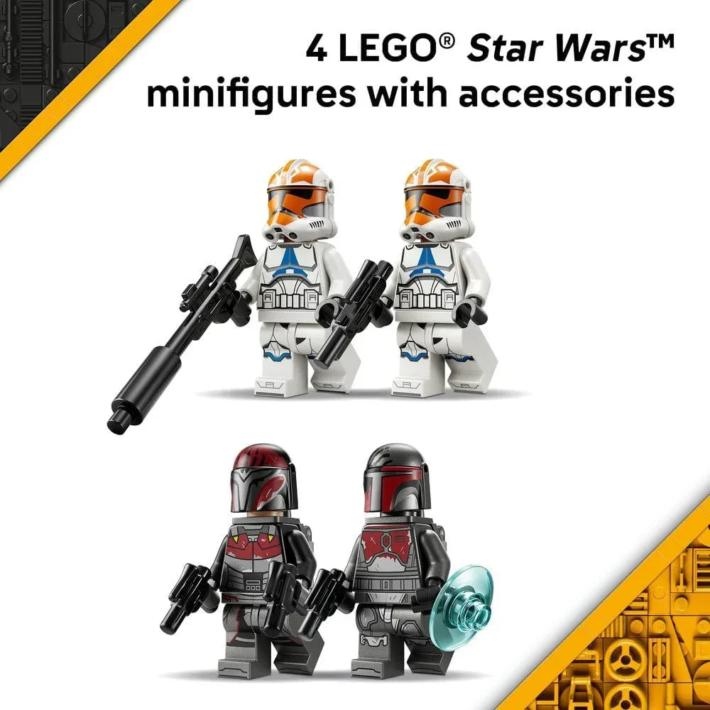 LEGO Star Wars 75449 Siege of Mandalore Battle Pack - Action Toy w/ 2 Mandalorian & 2 Clone Trooper Minifigures plus a Speeder Bike and Blasters - Gift for 6+ Year Old Boys & Fans