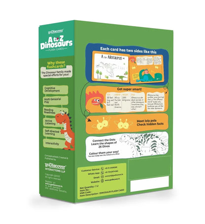 goDiscover A to Z Dinosaurs Interactive Flash Cards for Kids | Talking Learning Cards (4+ Years)