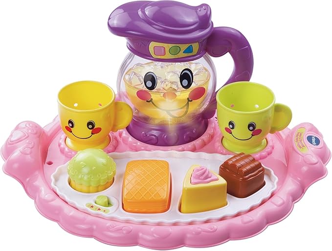 VTech Learn & Discover Pretty Party Playset | Interactive Tea Party Set with Lights, Sounds, Music & Learning Activities